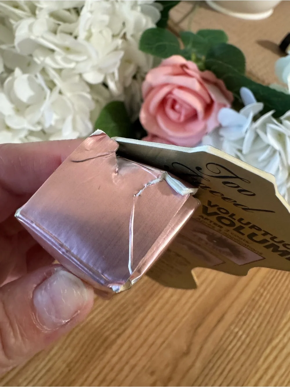 Too Faced Better Than Sex Mascara in Metallic Pink and Gold Box